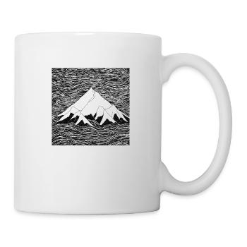 Line drawing of a mountain range - Mug - white - Right