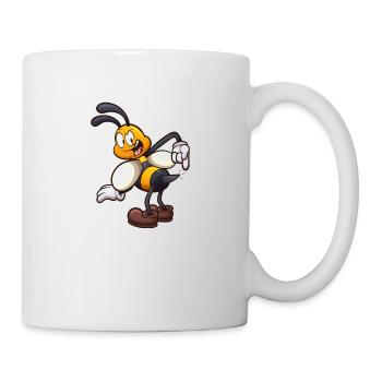 Cartoon-Biene mit Stich - Tasse - Weiß - Rechts