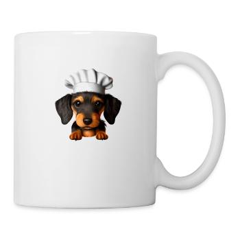 Dachshund dog cooking dogs dachshund puppy restaurateur - Mug - white - Right