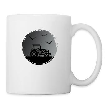 Traktor Traktorfahrer "Ernte im Mondschein" - Tasse - Weiß - Rechts