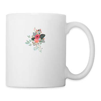 Brief u blumig - Tasse - Weiß - Rechts