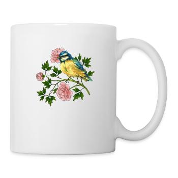Bunter Vogel - Tasse - Weiß - Rechts