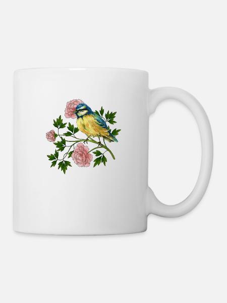 Bunter Vogel - Tasse - Weiß