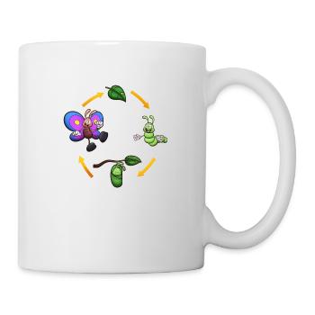 Cartoon Butterfly Life Cycle - Mug - white - Right