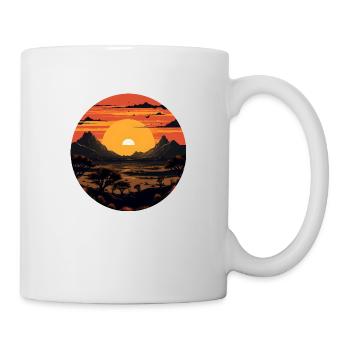 Coucher de soleil dans le désert - Mug blanc - blanc - Droite