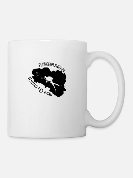 Plongeur breton n’avale pas d’eau - Mug blanc - blanc