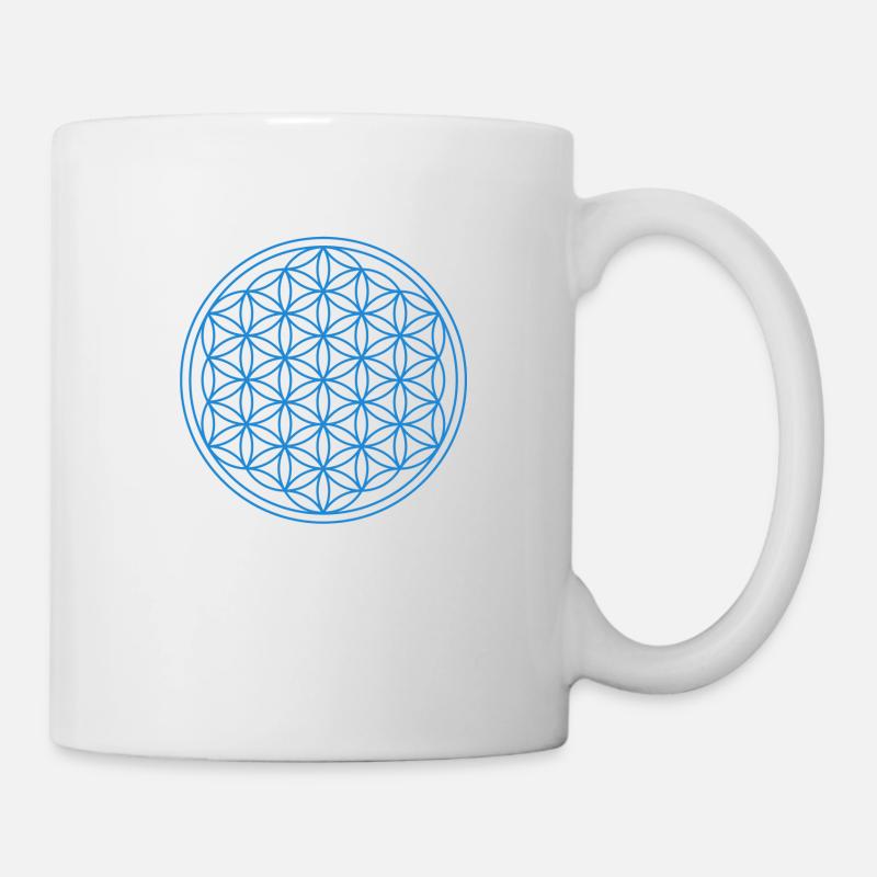 Fleur de Vie Fleur de Vie Yoga Bleu - Mug blanc - blanc