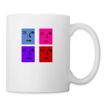 Retro face lines - Mug - white - Right