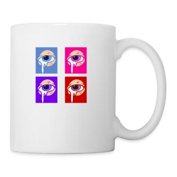 Yeux malheureux retro - Mug blanc - blanc - Droite