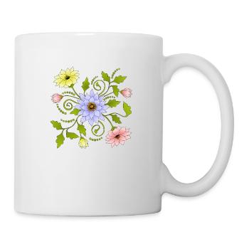 Fleur - Mug blanc - blanc - Droite
