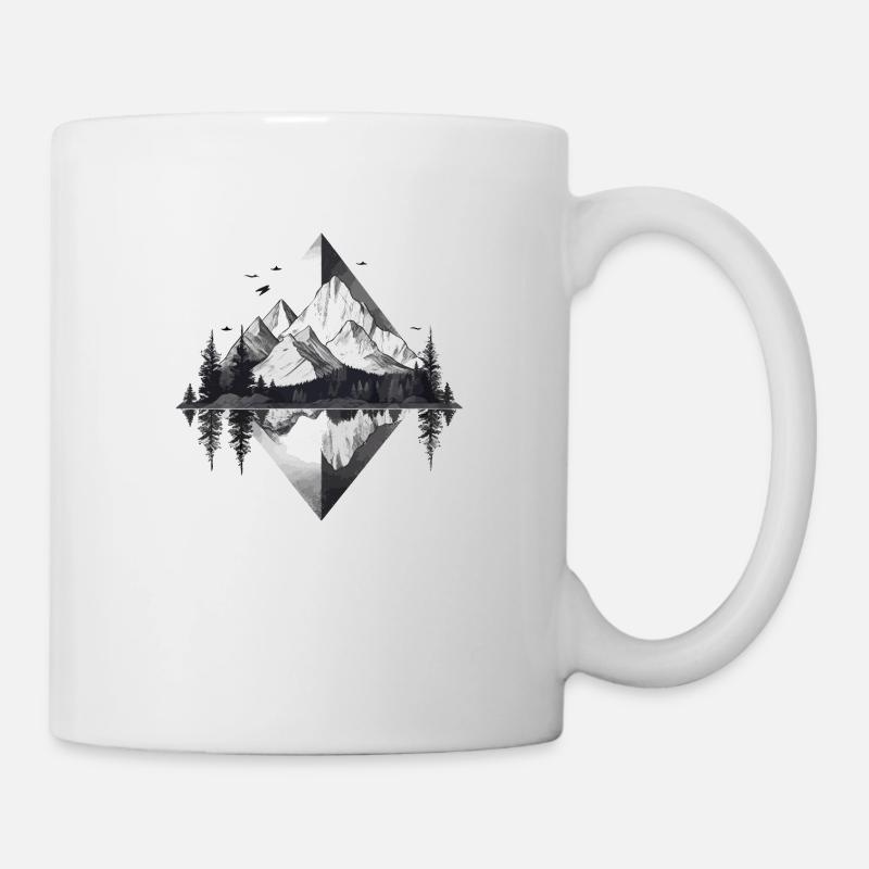 Minimalistische Berge - Tasse - Weiß