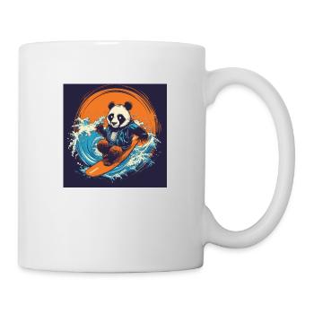 Surfing Panda - Tasse - Weiß - Rechts