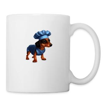 Teckel chien cuisine chiens restaurateur teckel chiot - Mug blanc - blanc - Droite