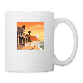 Malibu au coucher du soleil - Mug blanc - blanc - Droite