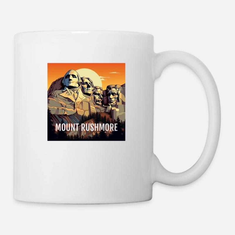 Mount Rushmore - Tasse - Weiß