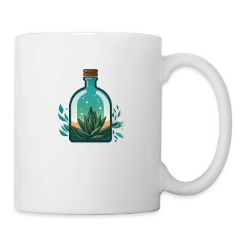 Aloe Vera in Flasche - Tasse - Weiß - Rechts