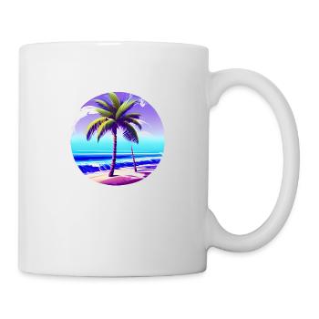 Palmen Insel Sommerurlaub Strand Sonne Palme - Tasse - Weiß - Rechts
