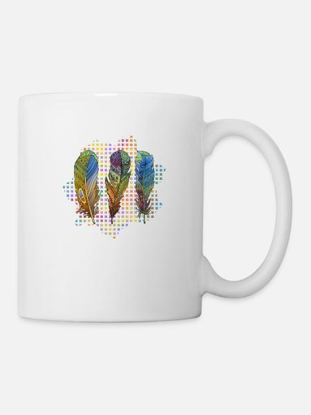 Feder - Tasse - Weiß