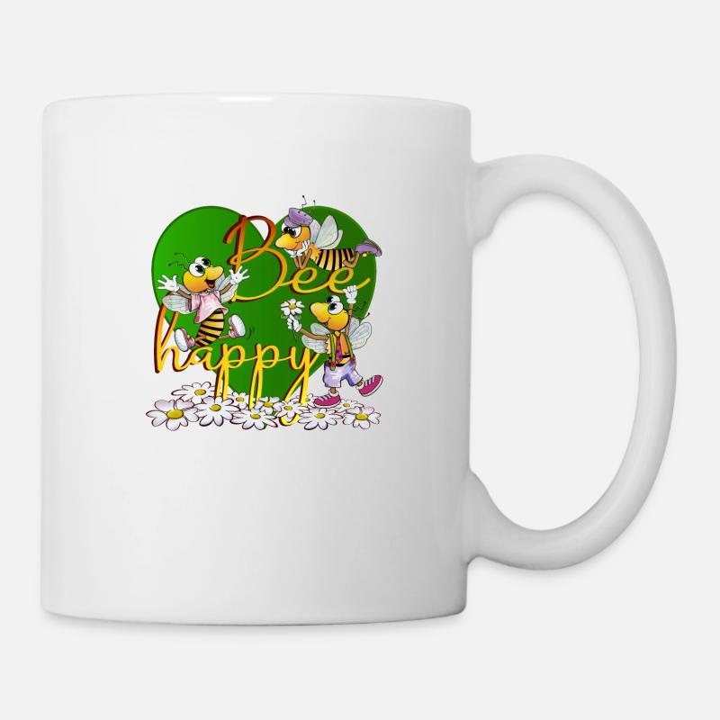 abeille heureuse - Mug blanc - blanc