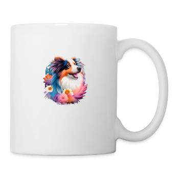 Australian Shepherd - Tasse - Weiß - Rechts