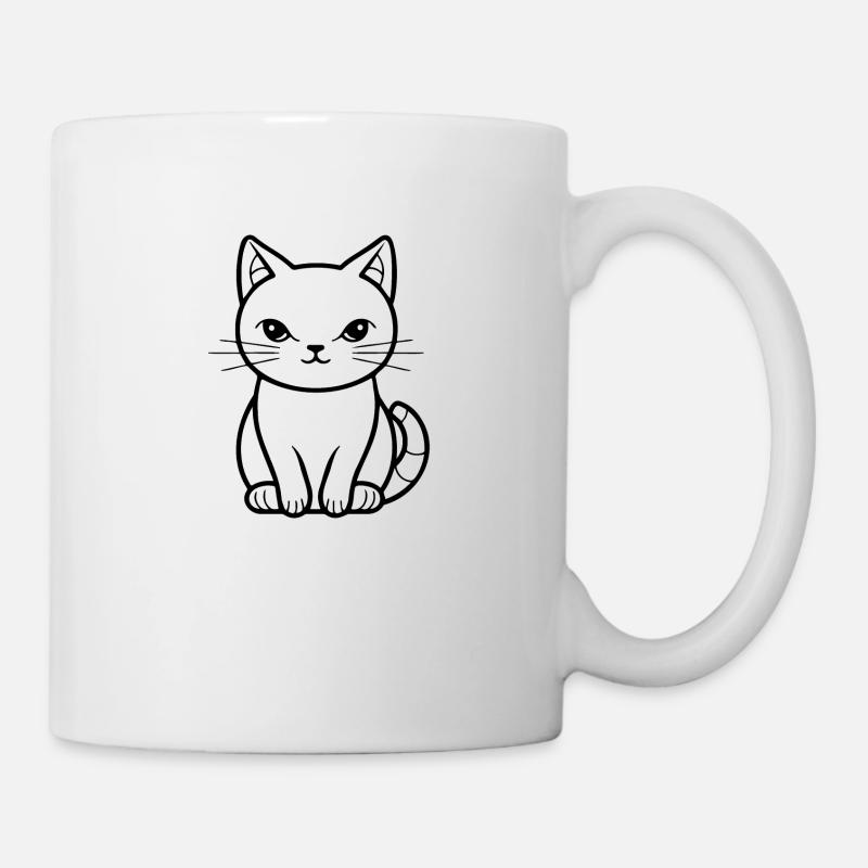 Katze Katzen Kätzchen Katzendame - Tasse - Weiß