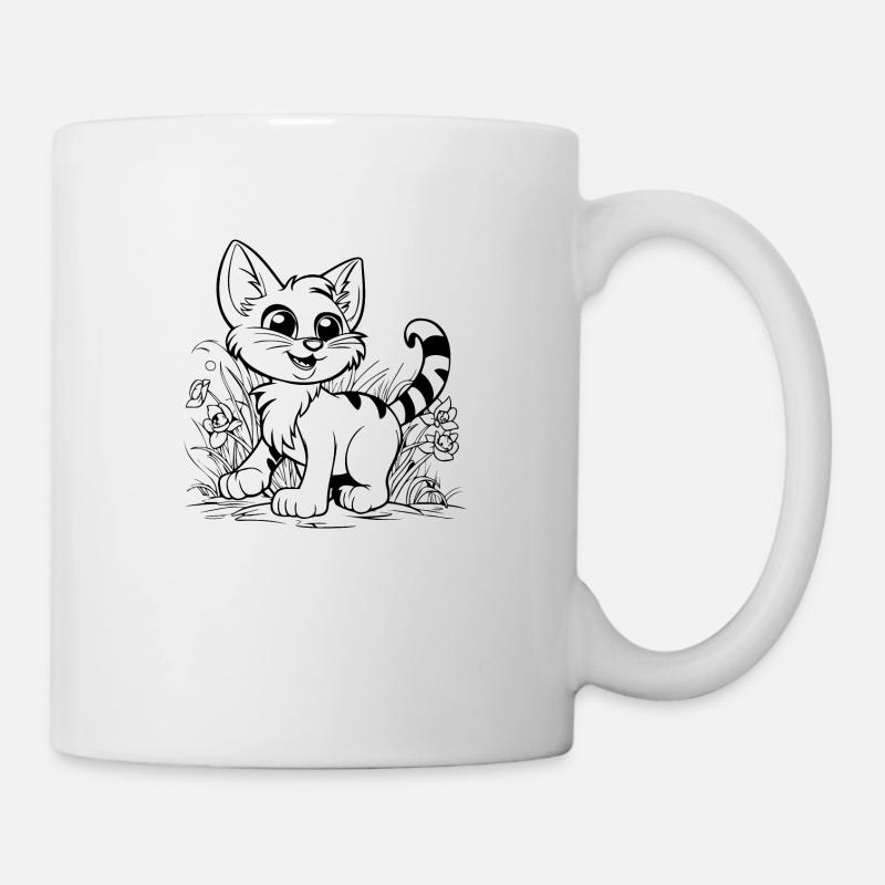 Katze Katzen Kätzchen Katzendame - Tasse - Weiß