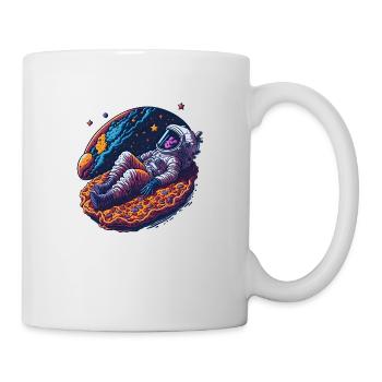 Astronaut chillt auf einer Pizza - Tasse - Weiß - Rechts
