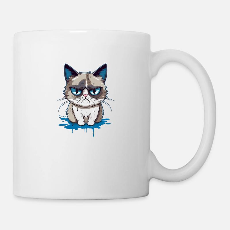 Knuffige mürrische Cat - Tasse - Weiß