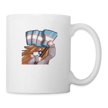 PillowG1rl Emote mit Transflagge - Tasse - Weiß - Rechts