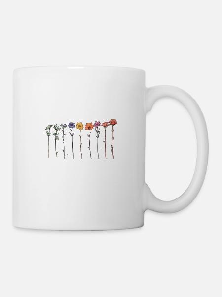 Dessin au trait botanique élégant - Mug blanc - blanc