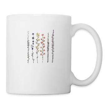 Minimalistische florale Aquarelle - Tasse - Weiß - Rechts