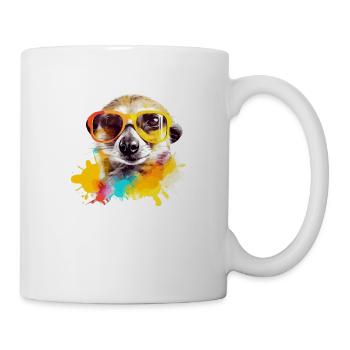 Exou das Erdmännchen mit Brille - Tasse - Weiß - Rechts