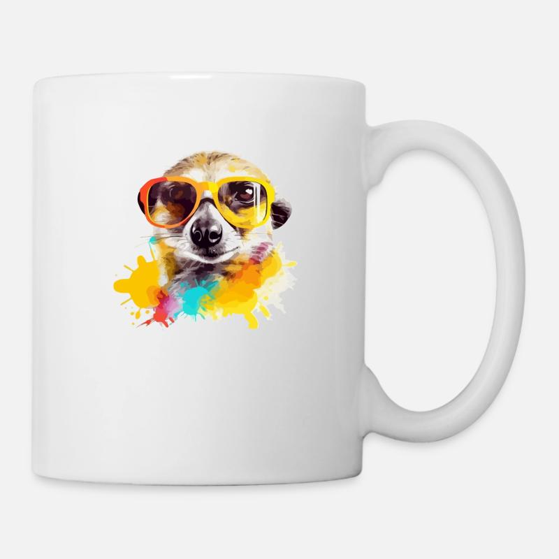 Exou das Erdmännchen mit Brille - Tasse - Weiß