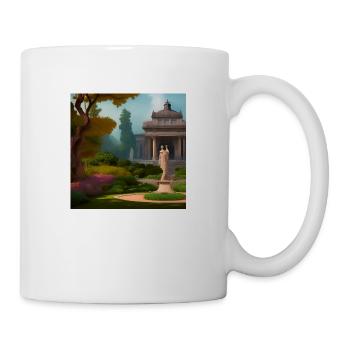 Gardens with Statue - Tasse - Weiß - Rechts