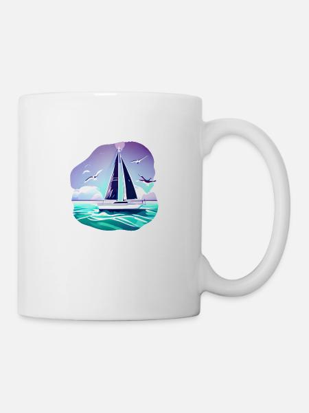 Voilier Voilier Voilier Voilier - Mug blanc - blanc