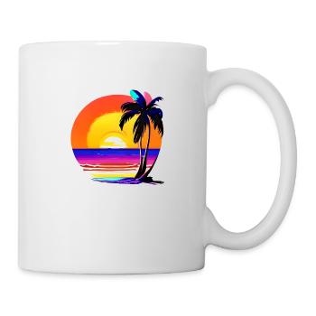 Strand Palmen Sommerurlaub Insel Sonne Palme - Tasse - Weiß - Rechts
