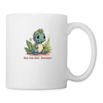 Out the door, Dinosaur - Mug blanc - blanc - Droite