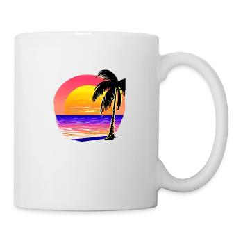 Palme Strand Sommerurlaub Sonne Palmen Insel - Tasse - Weiß - Rechts