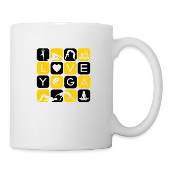 J’aime le yoga lettres formes symboles chakra icône - Mug blanc - blanc - Droite