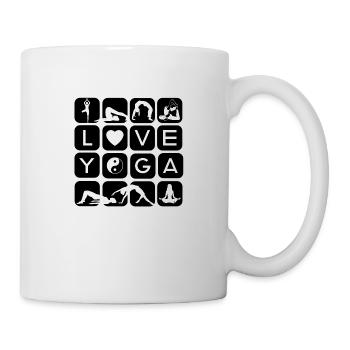 I love yoga formen symbole chakra Buchstaben - Tasse - Weiß - Rechts