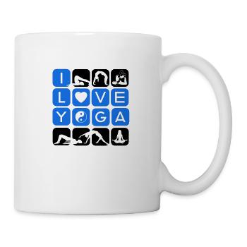 J’aime le yoga formes symboles chakra lettres - Mug blanc - blanc - Droite