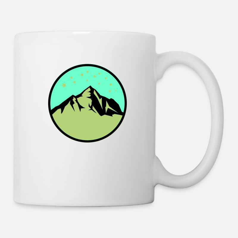 berge sterne - Tasse - Weiß