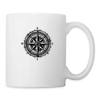 Kompass Nautik Segelboot Seefahrer - Tasse - Weiß - Rechts