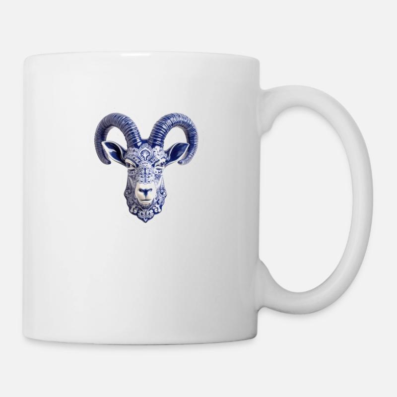 Keramischer Hirschkopf - Tasse - Weiß