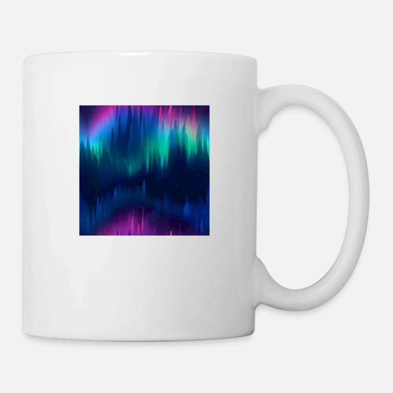 Celestial Aurora: Polarlichter-Kollektion - Tasse - Weiß