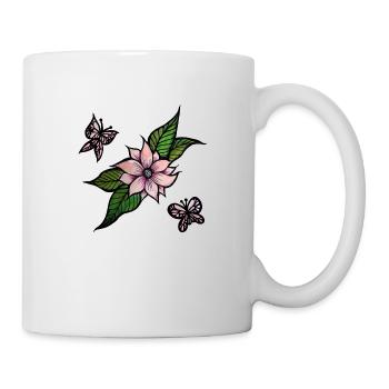Flowers and Butterflies - Mug - white - Right