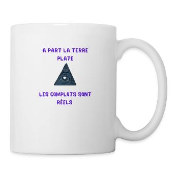 Tee shirt vêtements terre plate conspiration comp - Mug blanc - blanc - Droite