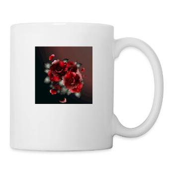 dark bouquet of red roses - Mug - white - Right