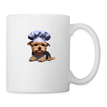 Yorkshire Terrier Puppy Restaurateur Cooking Dog - Mug - white - Right