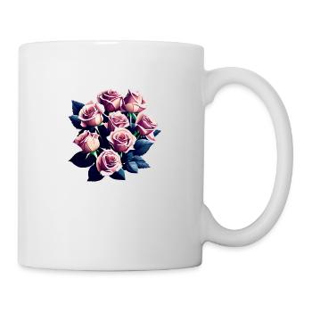 Flowers bouquet roses floristry - Mug - white - Right